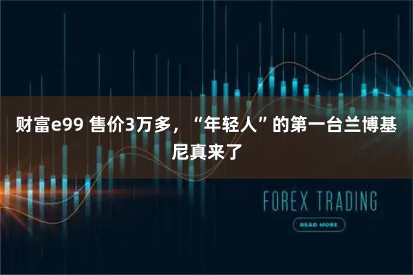 财富e99 售价3万多，“年轻人”的第一台兰博基尼真来了